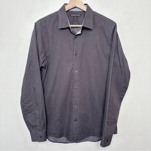 Michael Kors Mens Medium Slim Fit Patterned Printed Button Shirt